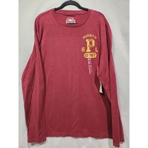 Polo‎ Jeans Co. Ralph Lauren Calvary Burgundy Long Sleeve Graphic T-Shirt Large